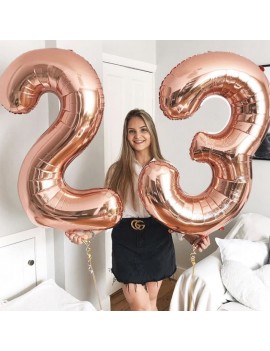 ballon chiffre rose gold pink number 2 et 3 fête party fiesta anniversaire birthday tahiti fenua shopping