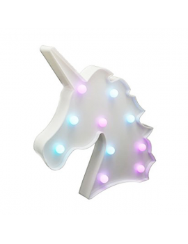 lampe led unicorn licorne light lumiere lumineux veilleuse chambre multicolore kids enfant tahiti fenua shopping