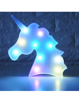 lampe led unicorn licorne light lumiere lumineux veilleuse chambre multicolore kids enfant tahiti fenua shopping