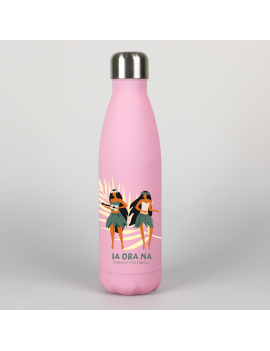 bouteille isotherme tahiti pink vahine polynesie tropical ia ora na acier inoxydable rose girls boisson drink fenua shopping