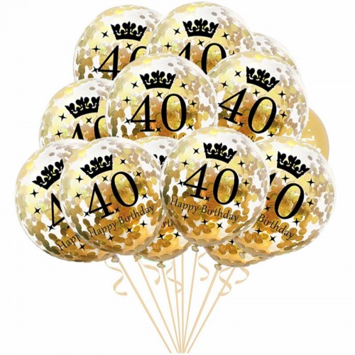 ballon âge happy birthday age fête party anniversaire balloon gold confettis tahiti fenua shopping