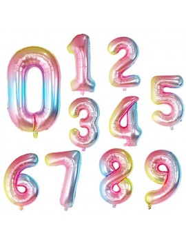ballon chiffre rainbow color number numéro multicolore géant fête party tahiti fenua shopping