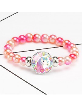 bracelet perles licorne unicorn bijoux jewelry kids enfant girls rose pink accessoire tahiti fenua shopping