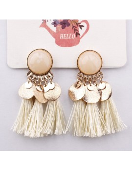 boucles d'oreilles white pompon blanc blanche earrings accessoire bijoux jewelry tahiti fenua shopping