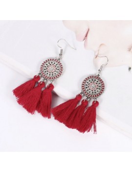 boucles d'oreilles red pompon rouge earrings accessoire bijoux jewelry tahiti feuna shopping