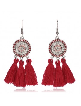 boucles d'oreilles red pompon rouge earrings accessoire bijoux jewelry tahiti feuna shopping