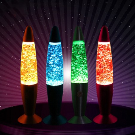 lampe lave fusée glitters paillettes color lumiere light lava deco déco tahiti fenua shopping