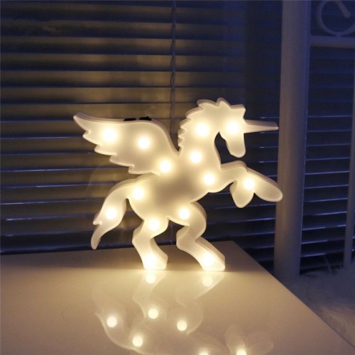 lampe led unicorn licorne lumiere light kids enfant deco white blanc tahiti fenua shopping