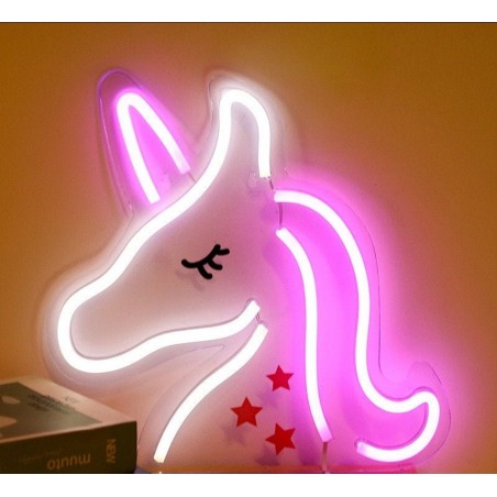 lampe néon xxl licorne unicorn pink rose light lumineux lumiere deco tahiti fenua shopping