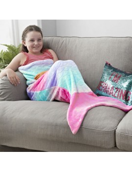 plaid queue de sirene mermaid tail doux fluffy girls kids enfant couverture chaud tahiti fenua shopping