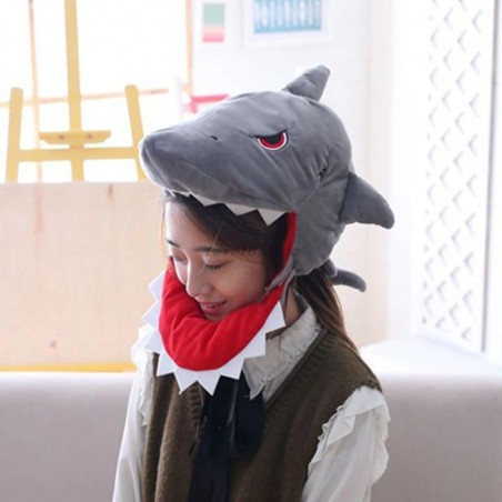 capuche fun requin shark gris grey kids enfant garçon doux head tête tahiti fenua shopping