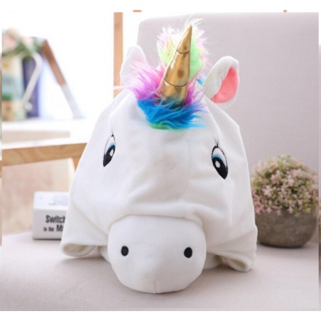 capuche fun licorne unicorn cap cache oreille head tête rainbow accessoire doux tahiti fenua shopping