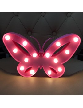 lampe led papillon butterfly rouge red light lumiere lumineux kids enfant deco chambre tahiti fenua shopping