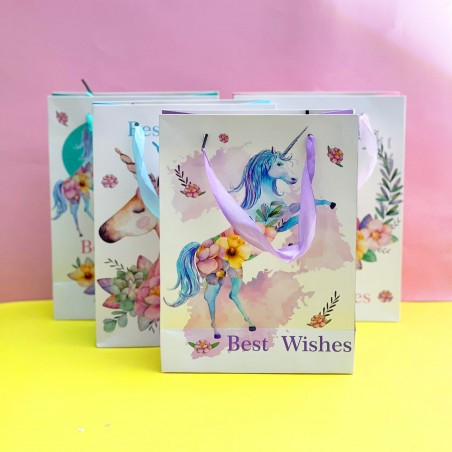 sachet color licorne unicorn best wishes sac cadeau gift bag anniversaire birthday tahiti fenua shopping