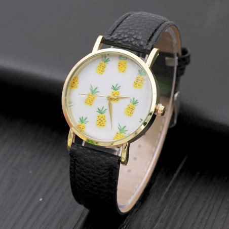 montre ananas pineapple painapo motif tropicale tropical coloré watch accessoire bijoux tahiti fenua shopping