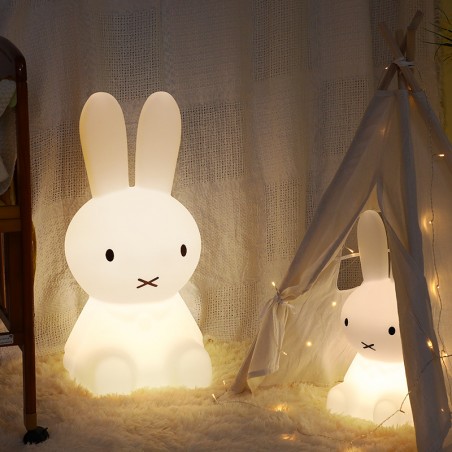 lampe lapin xxl large big rabbit blanc white light lumiere veilleuse deco chambre bébé baby tahiti fenua shopping