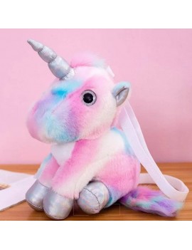 sac licorne fluffy doux bag unicorn color rainbow accessoire rangement kids enfant tahiti fenua shopping