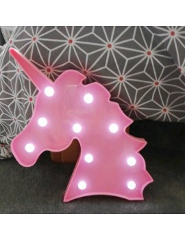 lampe led unicorn pink rose veilleuse lumineux lumiere light déco kids enfant tahiti fenua shopping