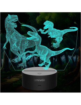 lampe 3D dino dinosaur dinosaure lumiere light lumineux garçon boy tahiti fenua shopping