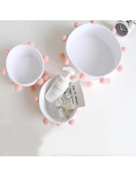 panier pompon small medium grey blanc deco chambre baby enfant kids rangement tahiti fenua shopping