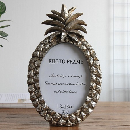 cadre painapo ananas pineapple frame photo deco maison gold doré souvenir tahiti fenua shopping