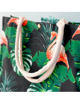 sac de plage tropic tropicale tropical bag beach flamingo flamant jungle tahiti fenua shopping
