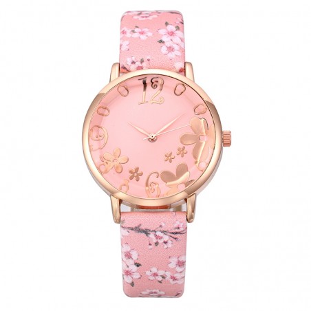 montre flower fleur pink violet purple watch hour fleurie bracelet accessoire bijoux tahiti fenua shopping