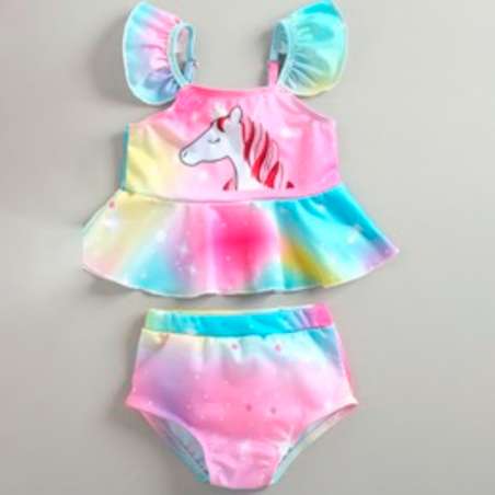 maillot 2 pieces licorne unicorn swimwear plage beach pool piscine enfant kids tahiti fenua shopping