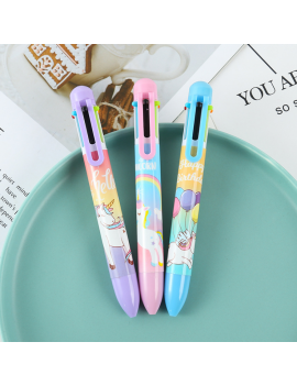 stylo 6 couleurs licorne color unicorn pen notes ecrire papeterie tahiti fenua shopping