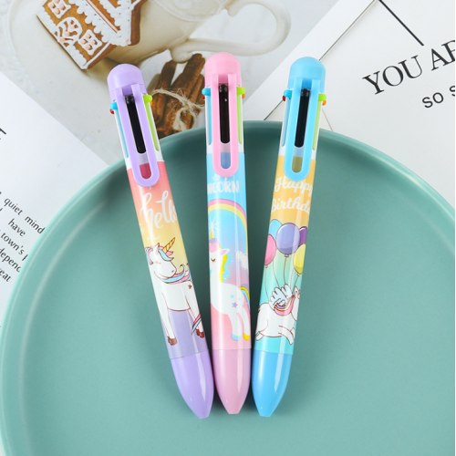 Fenua Shopping - stylo 6 couleurs licorne color