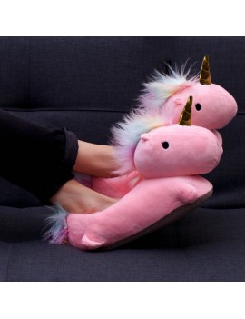 chausson licorne rose pink slippers unicorn fluffy doux kids enfant home maison chambre tahiti fenua shopping