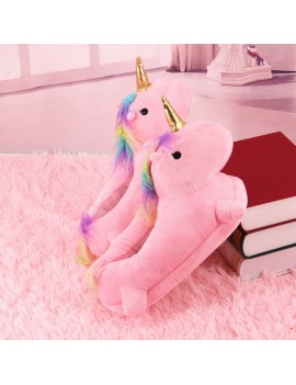chausson licorne rose pink slippers unicorn fluffy doux kids enfant home maison chambre tahiti fenua shopping