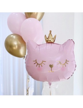 ballon cat tête de chat rose anniversaire fête girly fenua shopping