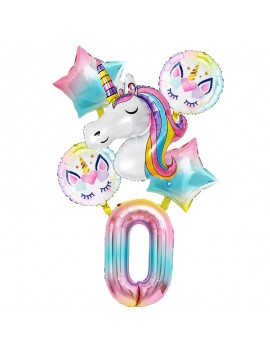 happy birthday chiffre licorne rainbow set anniversaire enfant kids girly unicorn tahiti fenua shopping