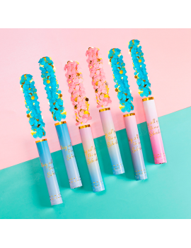 popper confettis party pop canon gender reveal bleu blue rose pink tahiti fenua shopping