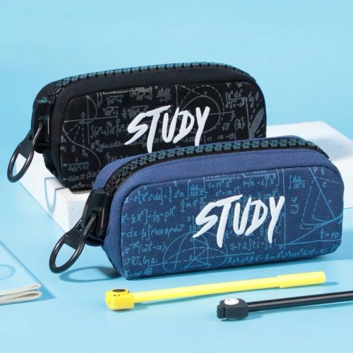 trousse study scolaire bleue noire école stylos crayons tahiti fenua shopping