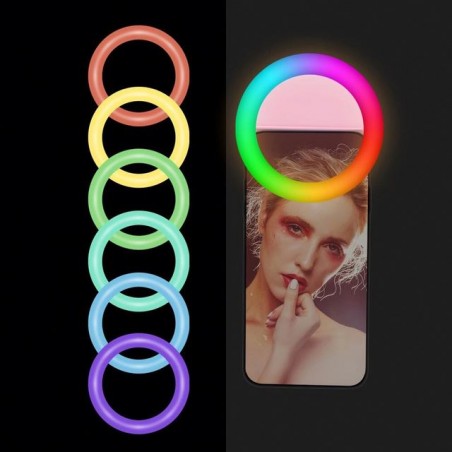 rainbow ring light lampe lumiere cercle telephone phone accessoire video vlog tahiti fenua shopping