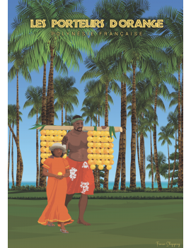 toile A1 porteur d'orange punaauia tahiti polynésie déco maison tableau couleur local fenua shopping