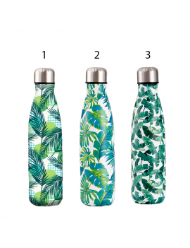 bouteille tropicale tropical tropic bottle vert green isotherme acier inoxydable feuillage drink tahiti fenua shopping