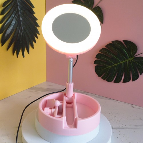 miroir influenceur vlog blog beauté beauty video make up pink white ring light lampe tahiti fenua shopping