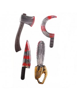 arme halloween couteau hache tronçonneuse faucille fête party sang effrayant accessoire tahiti fenua shopping
