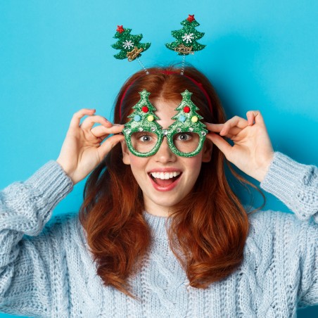 lunettes xmas glitters christmas glasses noël sapin merry rouge red vert green tahiti fenua shopping