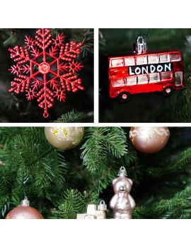 boite 70 boules noel christmas déco sapin xmas tree london santa tahiti fenua shopping