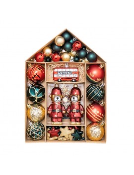 boite 70 boules noel christmas déco sapin xmas tree london santa tahiti fenua shopping