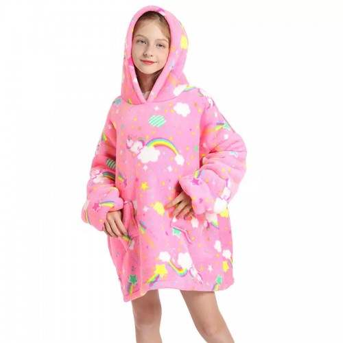 peignoir capuche glow licorne galaxie doux pyjama combinaison tahiti fenua shopping