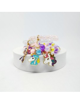 bracelet licorne charm girly perle bijou jewerly unicorn rainbow tahiti fenua shopping