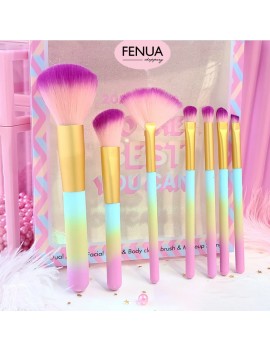 set 7 pinceaux rainbow color gradient make up maquillage beauté beauty accessoire tahiti fenua shopping