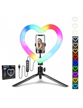 ring light coeur heart tik tok video smartphone accessoire lampe tahiti fenua shopping rainbow