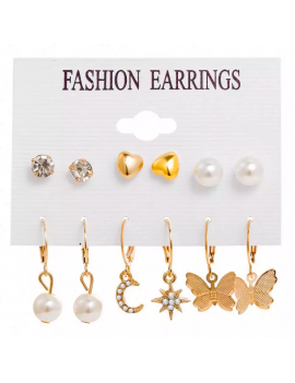 set 6 boucles d'oreilles gold jewerly tahiti fenua shopping bijoux