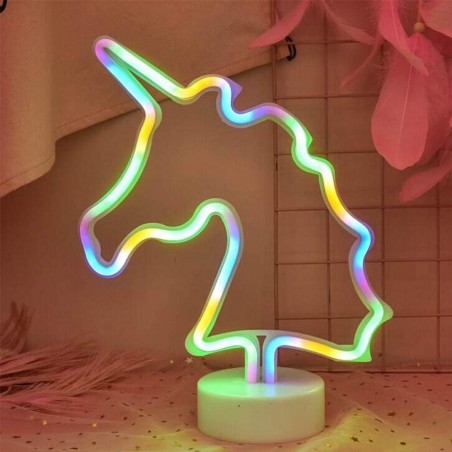 lampe chevet néon light lumiere lumineux licorne unicorn déco kids enfant tahiti fenua shopping
